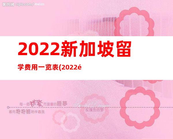 2022新加坡留学费用一览表(2022韩国中央大学留学费用一览表)